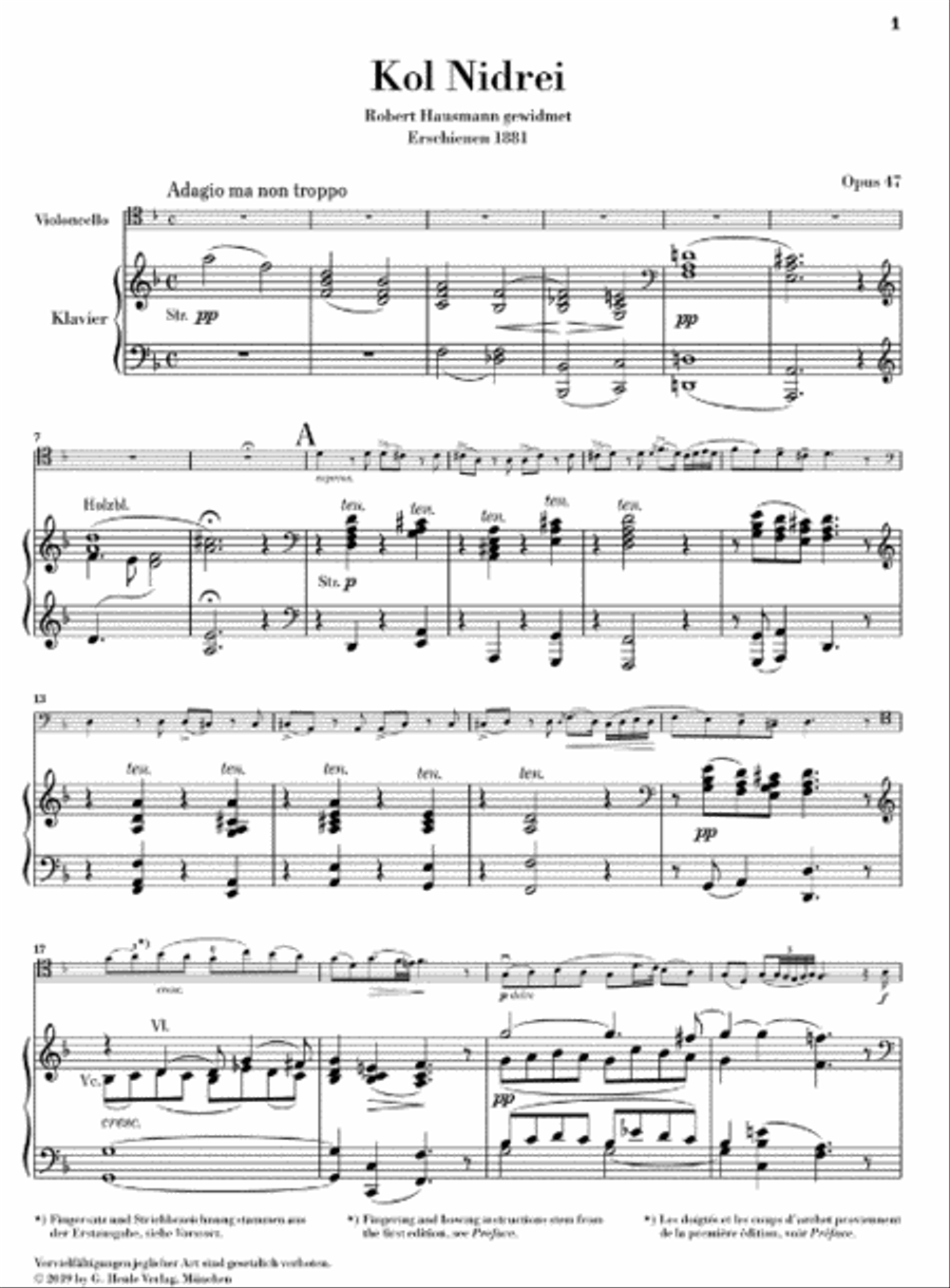 Kol Nidrei, Op. 47 Kol Nidrei, Op. 47 Piano Accompaniment scores gallery preview page 2