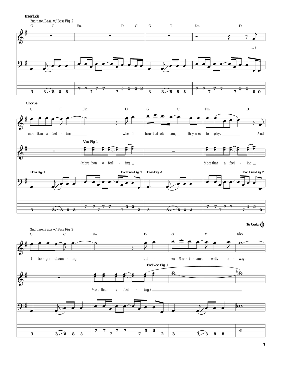 More Than A Feeling Acoustic Guitar scores gallery preview page 3