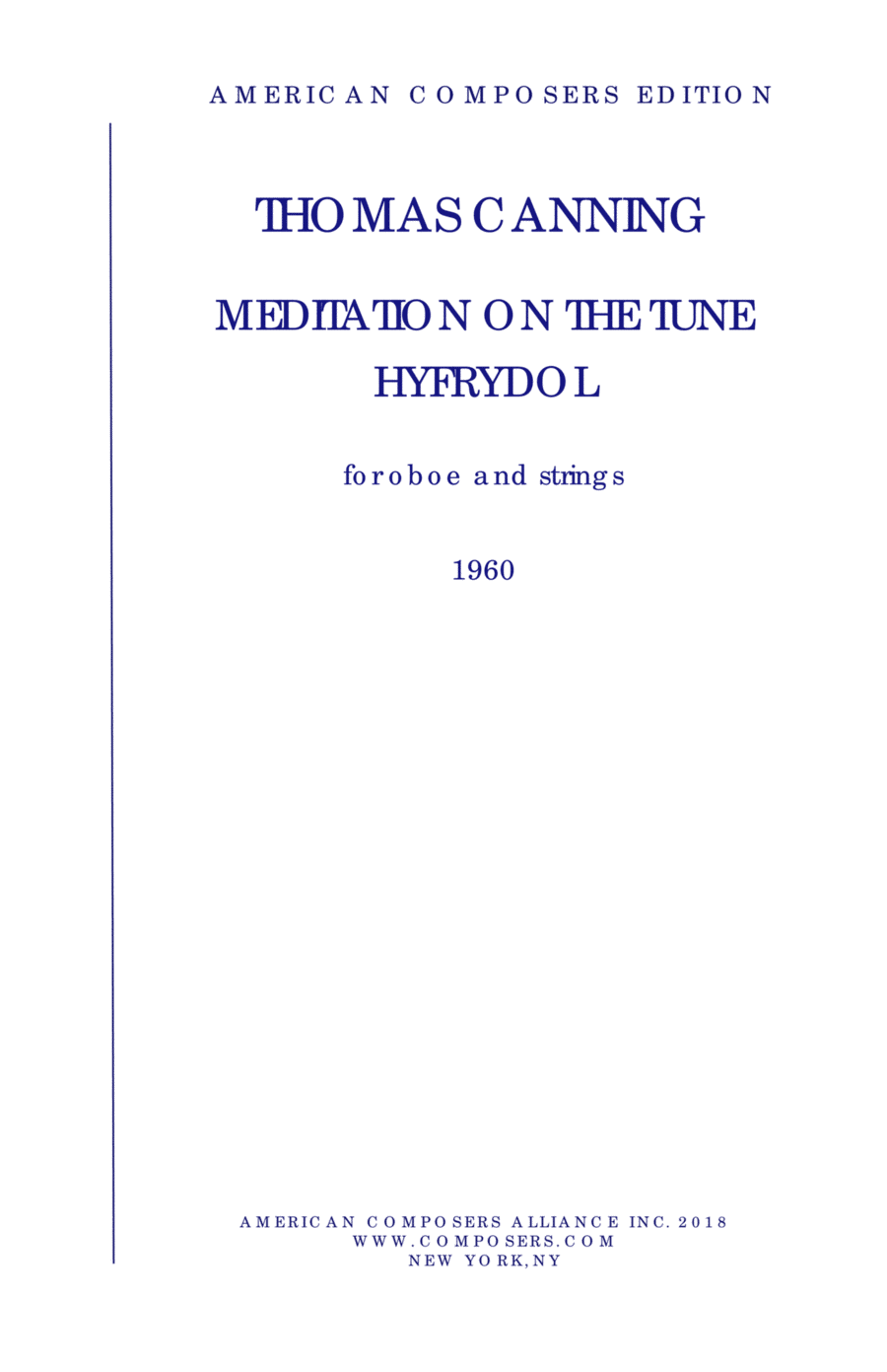 [Canning] Meditation on the Tune "Hyfrydol"