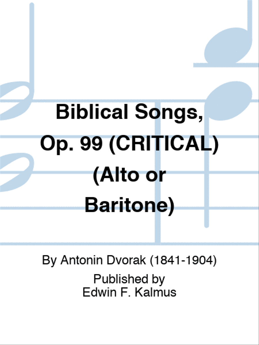 Biblical Songs, Op. 99 (CRITICAL) (Alto or Baritone) Alto Voice scores gallery preview page 1