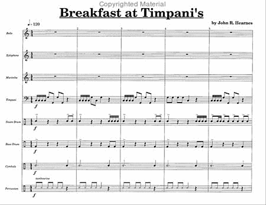 Breakfast at Timpani's Breakfast at Timpani's Percussion Ensemble scores gallery preview page 2