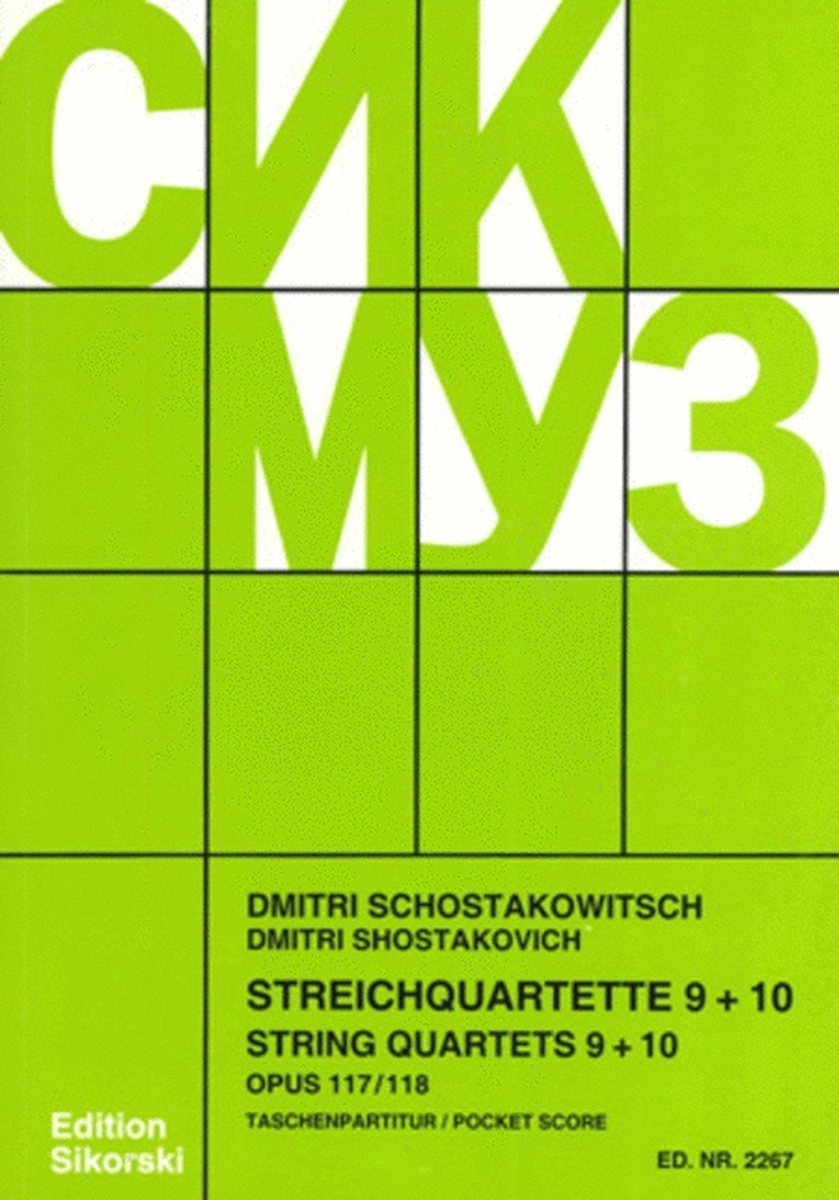 Shostakovich - String Quartets Nos 9-10 Study Score