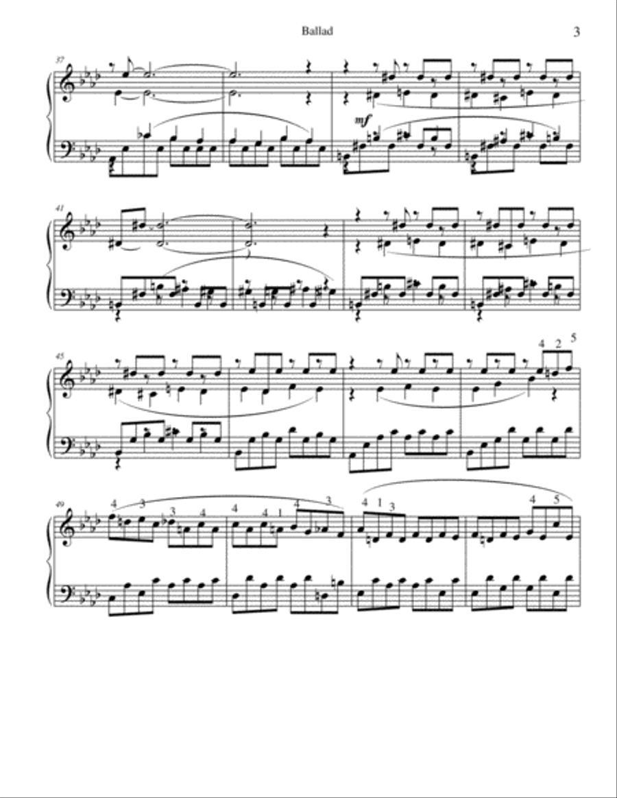 Ballad in A Flat Piano Solo scores gallery preview page 4