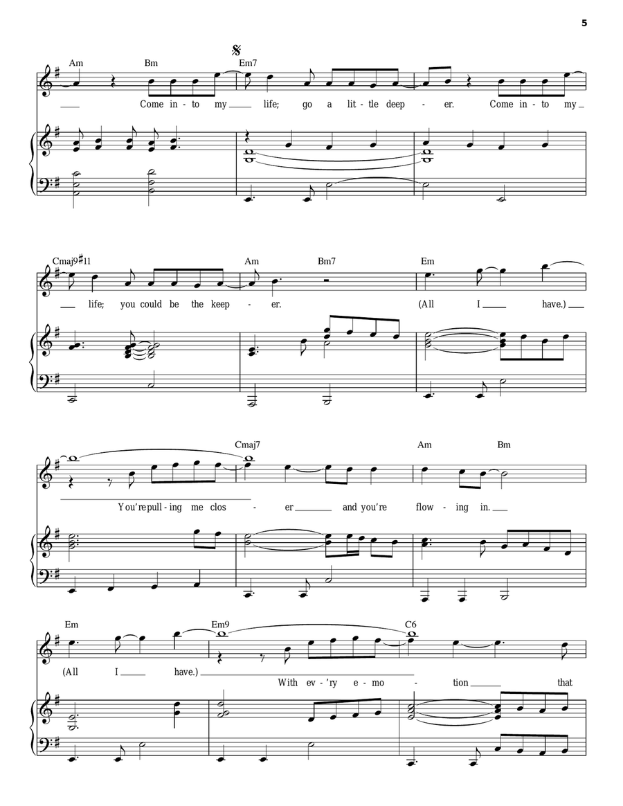 The Keeper Piano, Vocal, Guitar scores gallery preview page 5