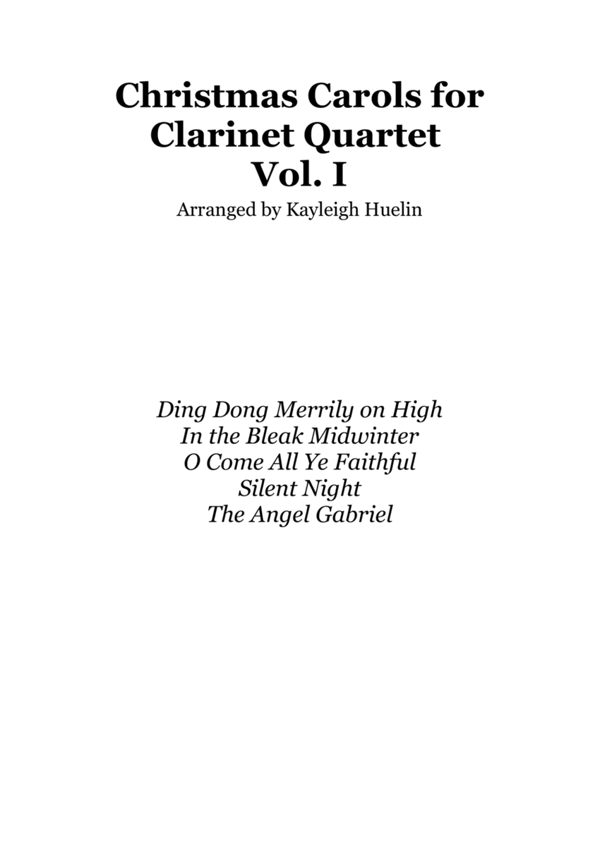 Christmas Carol Selection vol. 1 for clarinet quartet image number null