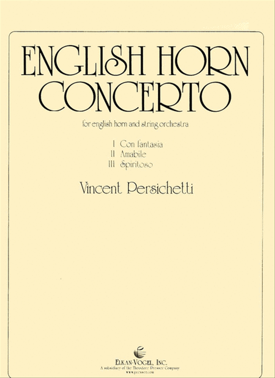 English Horn Concerto English Horn Concerto Chamber Music scores gallery preview page 1