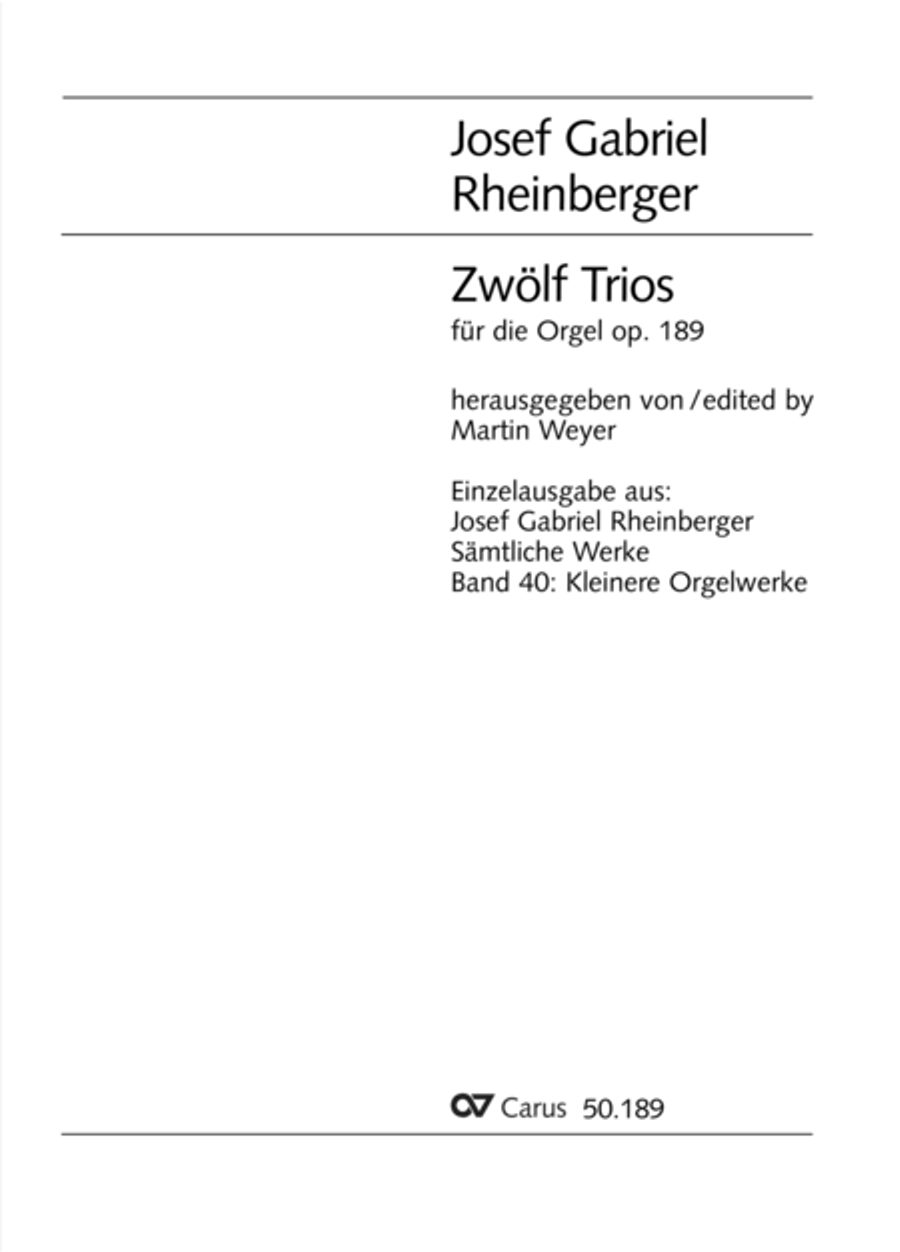 Zwolf Trios fur die Orgel Organ Solo scores gallery preview page 2