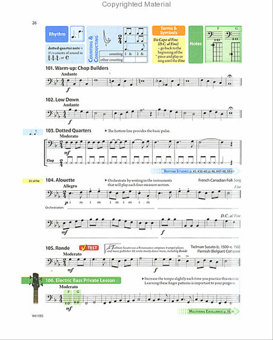 Tradition of Excellence Book 1 - Electric Bass Concert Band Methods scores gallery preview page 7