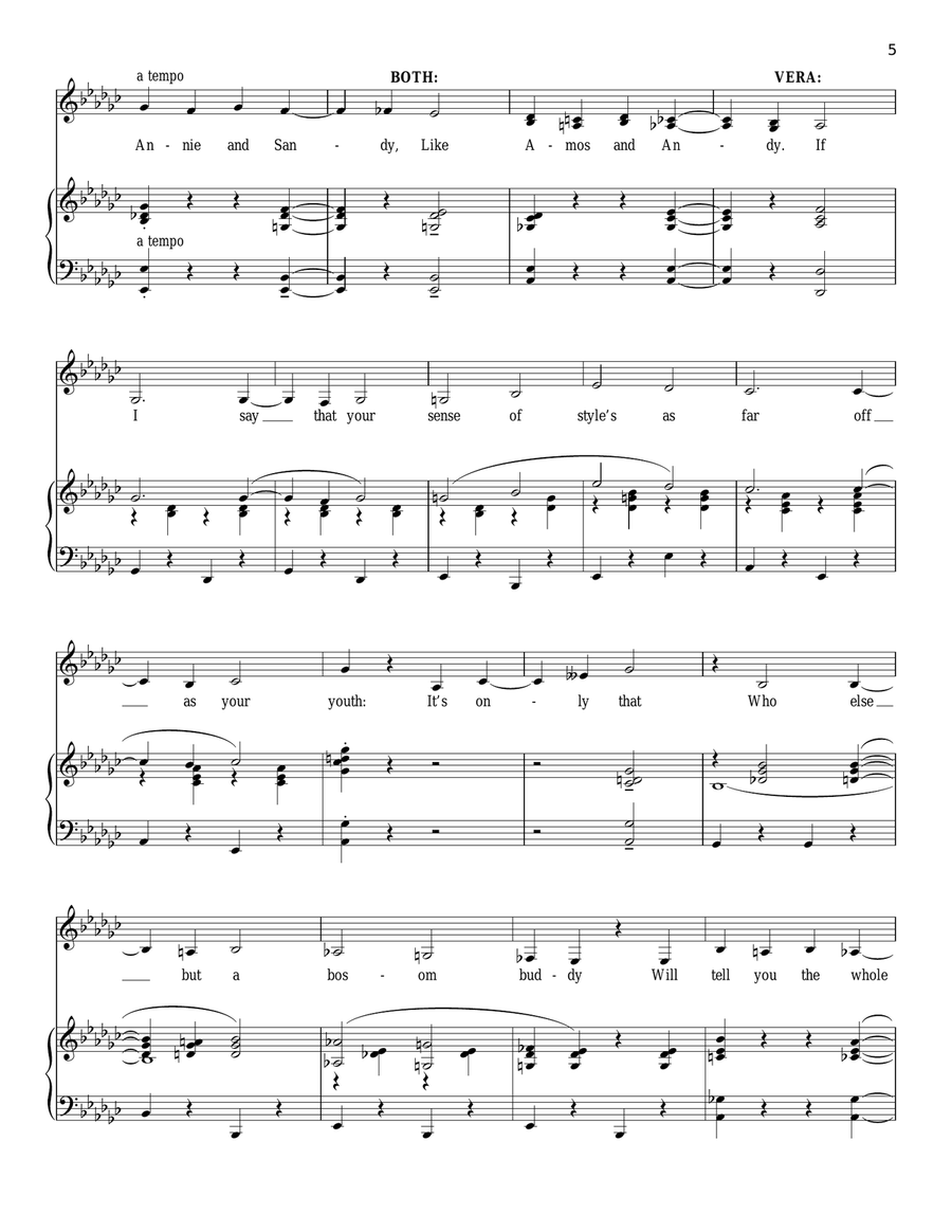 Bosom Buddies Bosom Buddies Piano, Vocal scores gallery preview page 5