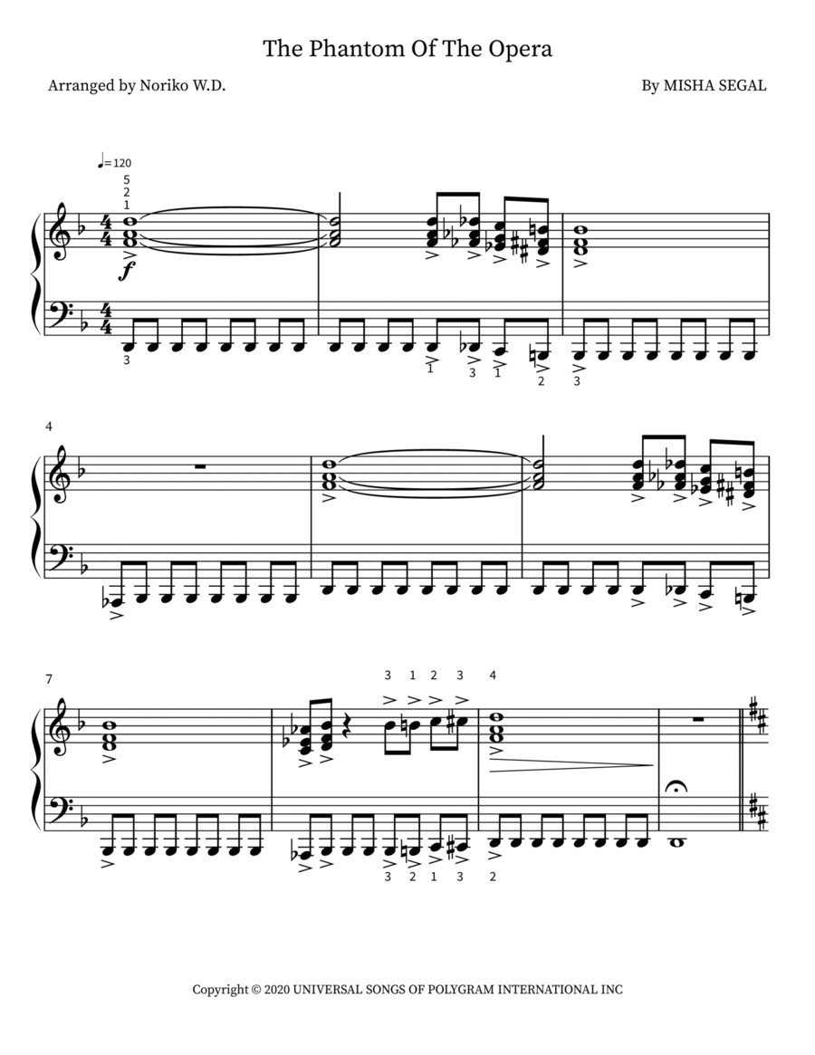 The Phantom Of The Opera Piano Solo scores gallery preview page 1
