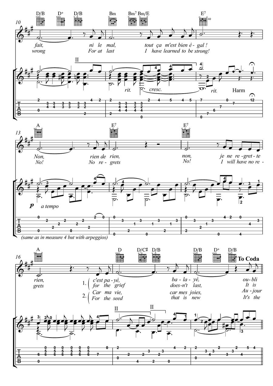 No Regrets Acoustic Guitar scores gallery preview page 2