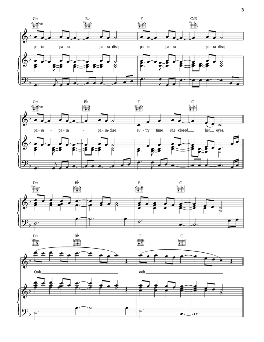 Paradise Acoustic Guitar scores gallery preview page 3