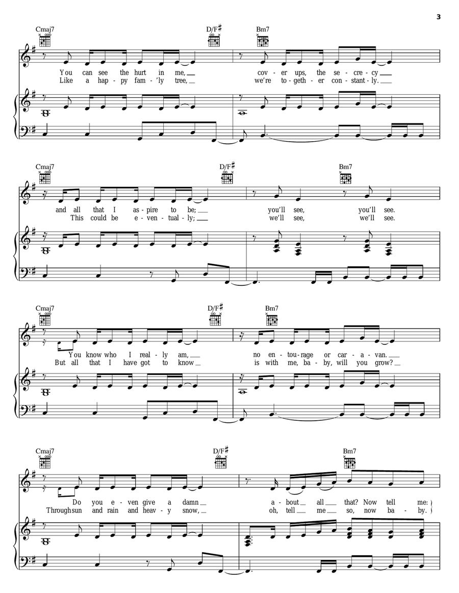 All That I Got (The Make-Up Song) Piano, Vocal, Guitar scores gallery preview page 3