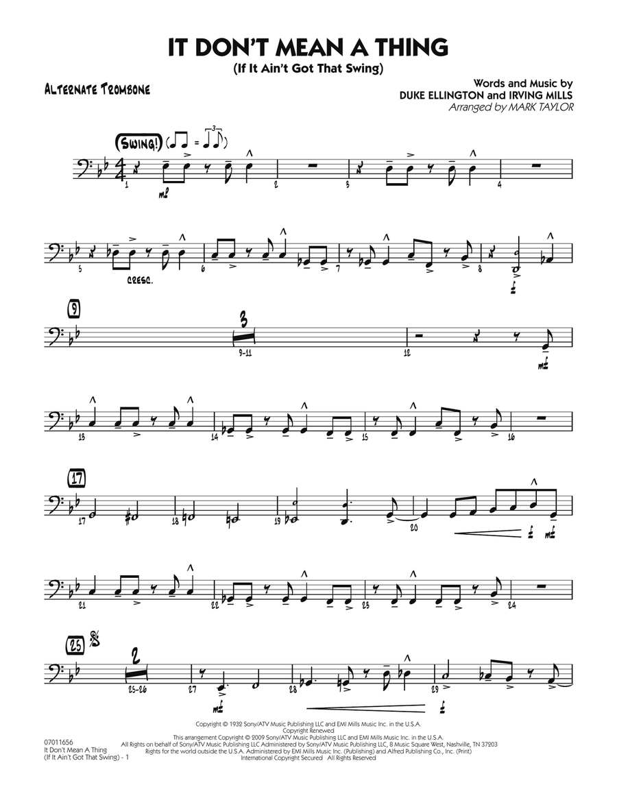 It Don't Mean a Thing (If It Ain't Got That Swing) - Alternate Trombone