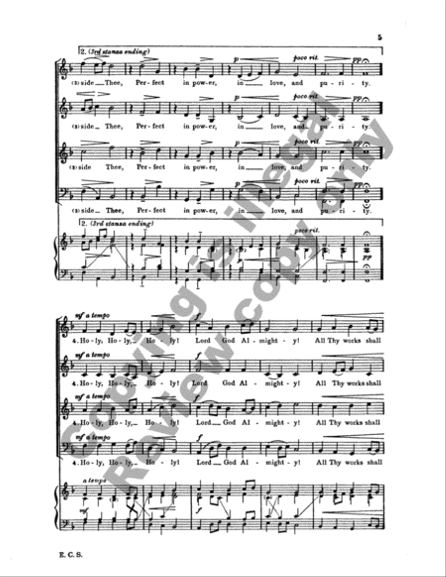Holy, Holy, Holy 4-Part scores gallery preview page 9