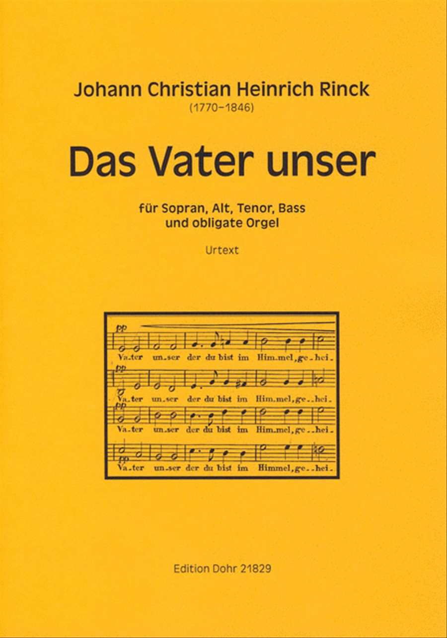 Das Vater unser für Sopran, Alt, Tenor, Bass und obligate Orgel Es-Dur op. 59 4-Part scores gallery preview page 1