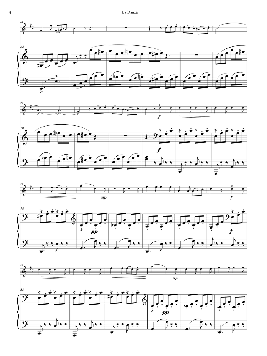 Rossini: La Danza for Clarinet and Piano Clarinet Solo scores gallery preview page 4