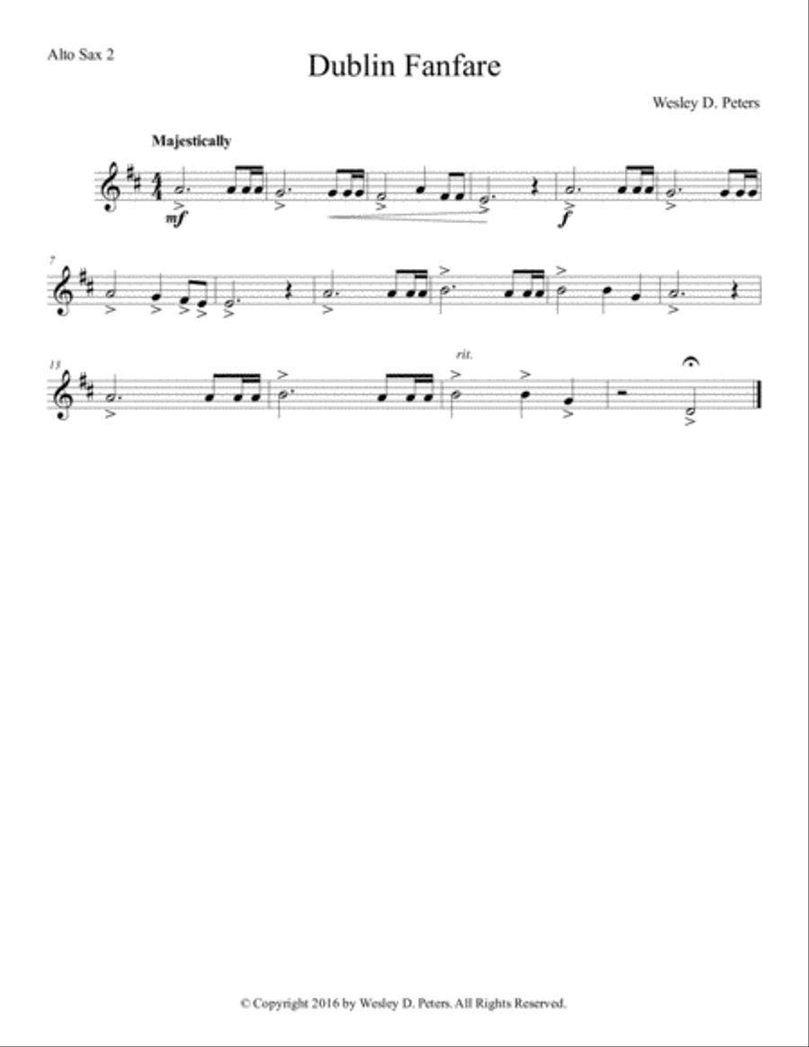Dublin Fanfare (Saxophone Quintet) Saxophone Quintet scores gallery preview page 4