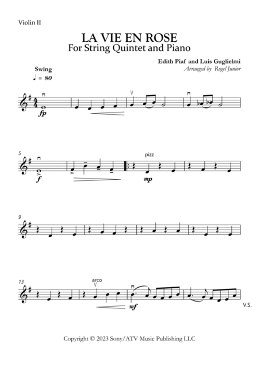 La Vie En Rose Piano Quintet scores gallery preview page 6
