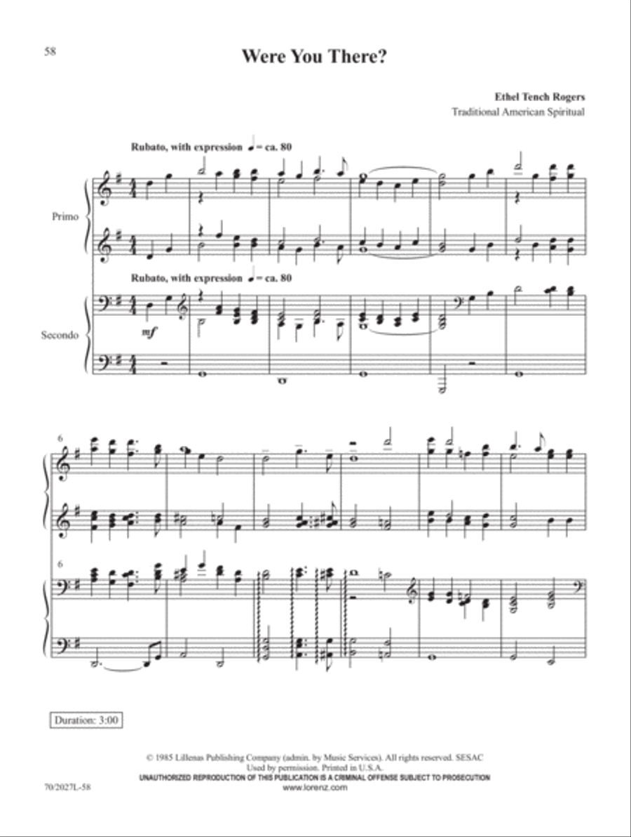 Four-Hand Favorites for Lent and Easter Piano Duet scores gallery preview page 22