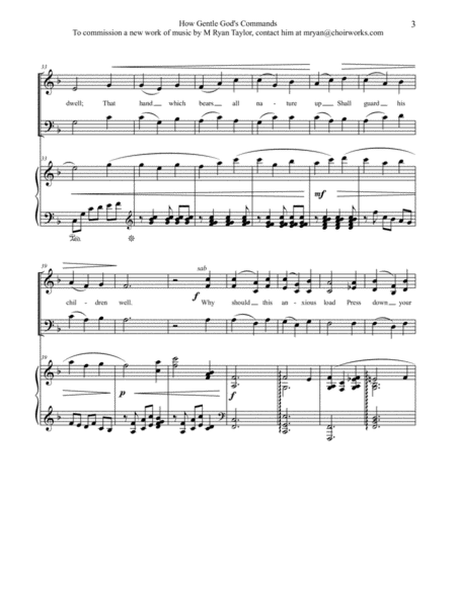 How Gentle God's Commands : SATB and Piano image number null