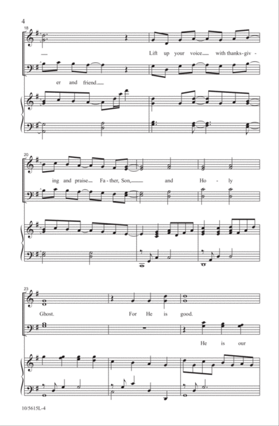 Sing to God for He Is Good 4-Part scores gallery preview page 4