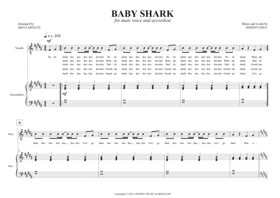 Baby Shark Chamber Music scores gallery preview page 1