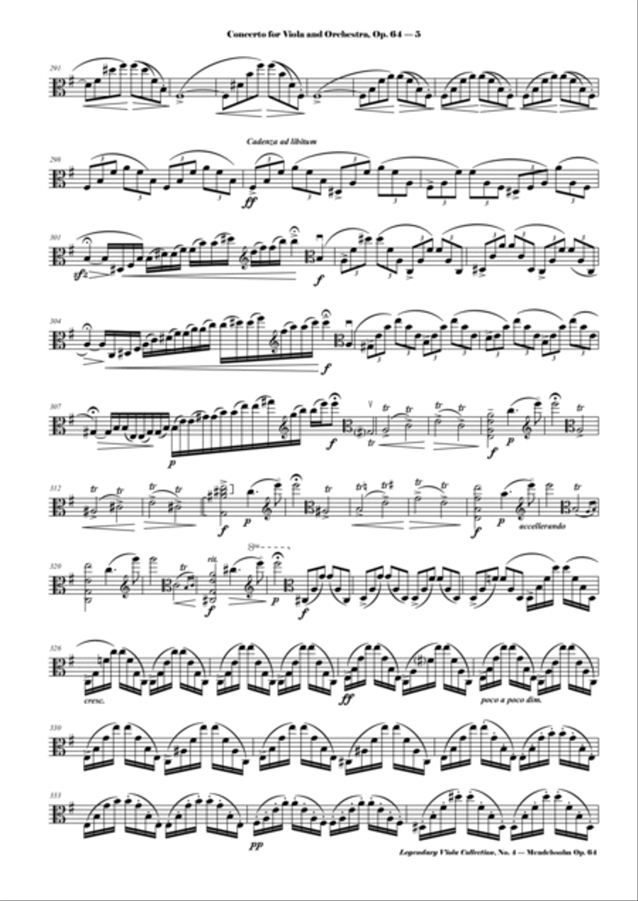 Mendelssohn - Viola Concerto, Op. 64 - Legendary Viola Collecton - No. 4 Viola Solo scores gallery preview page 6