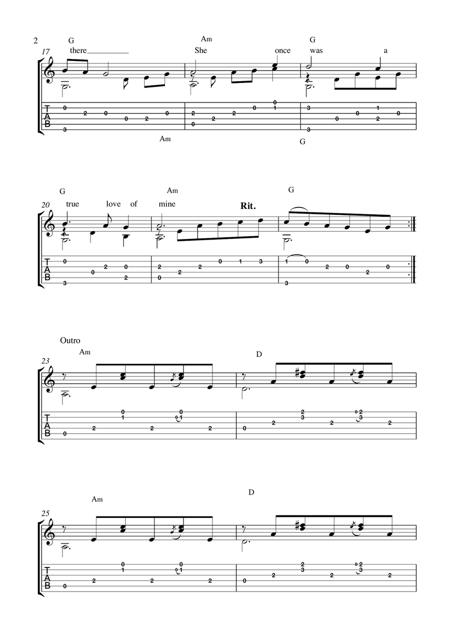 Scarborough Fair Acoustic Guitar scores gallery preview page 2