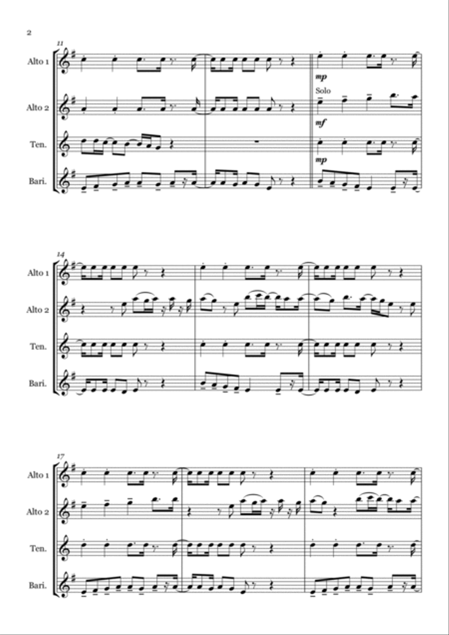 Sing Sing Saxophone Quartet scores gallery preview page 4