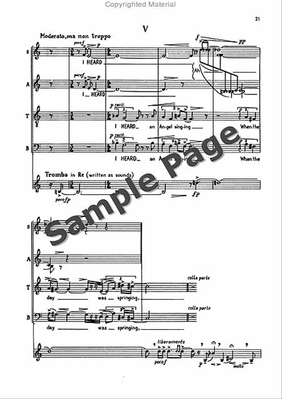 Poems 5 & An Epigram Of Wm. Blake 4-Part scores gallery preview page 22