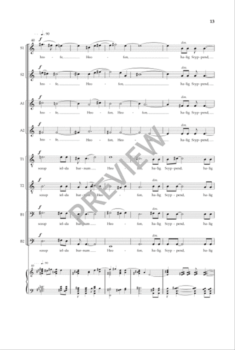 Caedmon's Hymn SSAATTBB scores gallery preview page 14