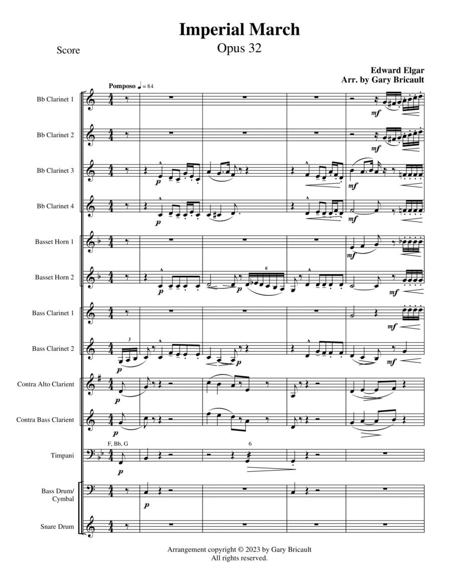 Imperial March - Opus 32 Clarinet Choir scores gallery preview page 1