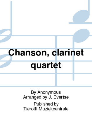 Book cover for Chanson, Clarinet Quartet