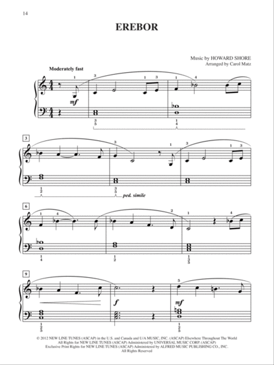 The Hobbit -- An Unexpected Journey Easy Piano scores gallery preview page 5
