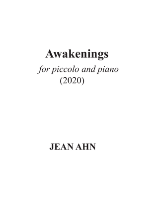 Book cover for Awakenings for piccolo and piano