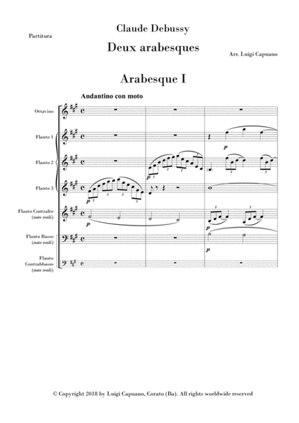 Debussy, Deux Arabesques - (Flute choir) image number null