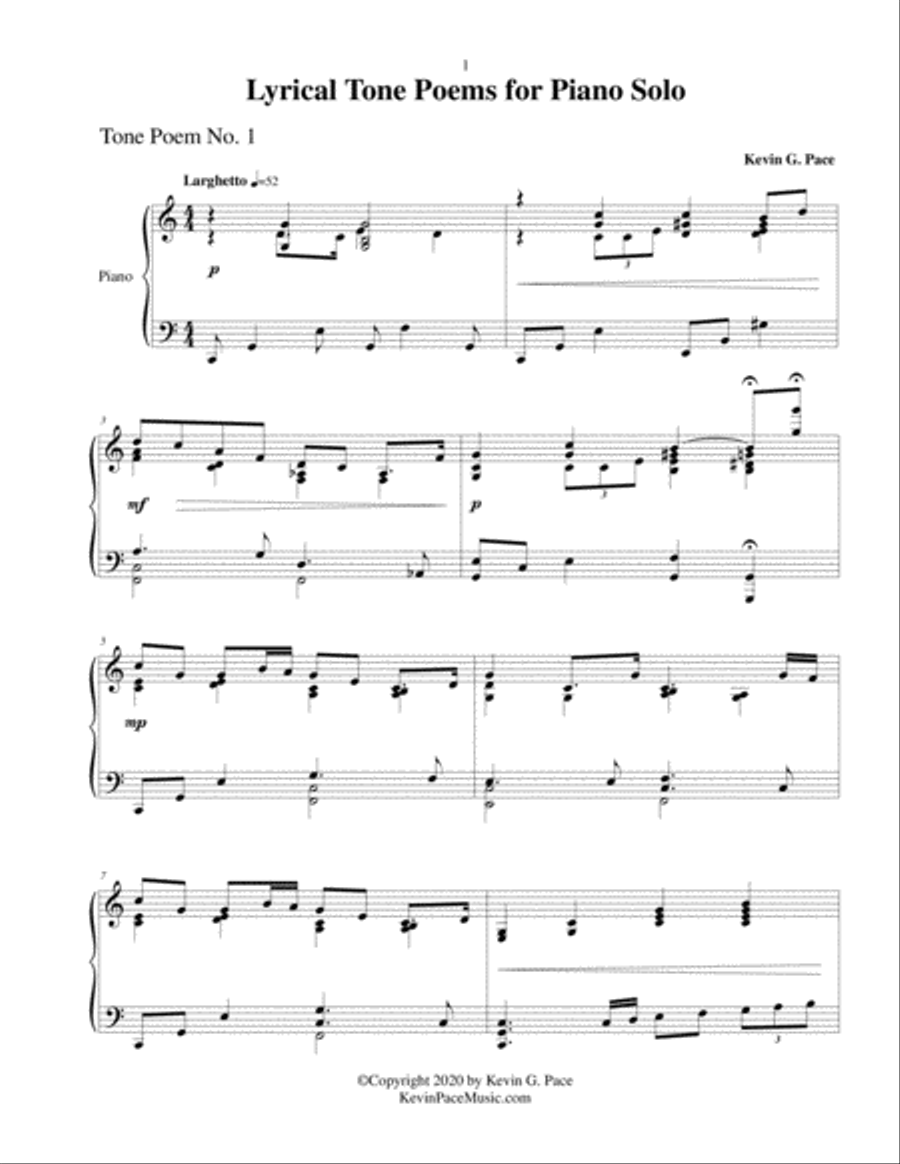 Lyrical Tone Poem No. 1, piano solo Piano Solo scores gallery preview page 2