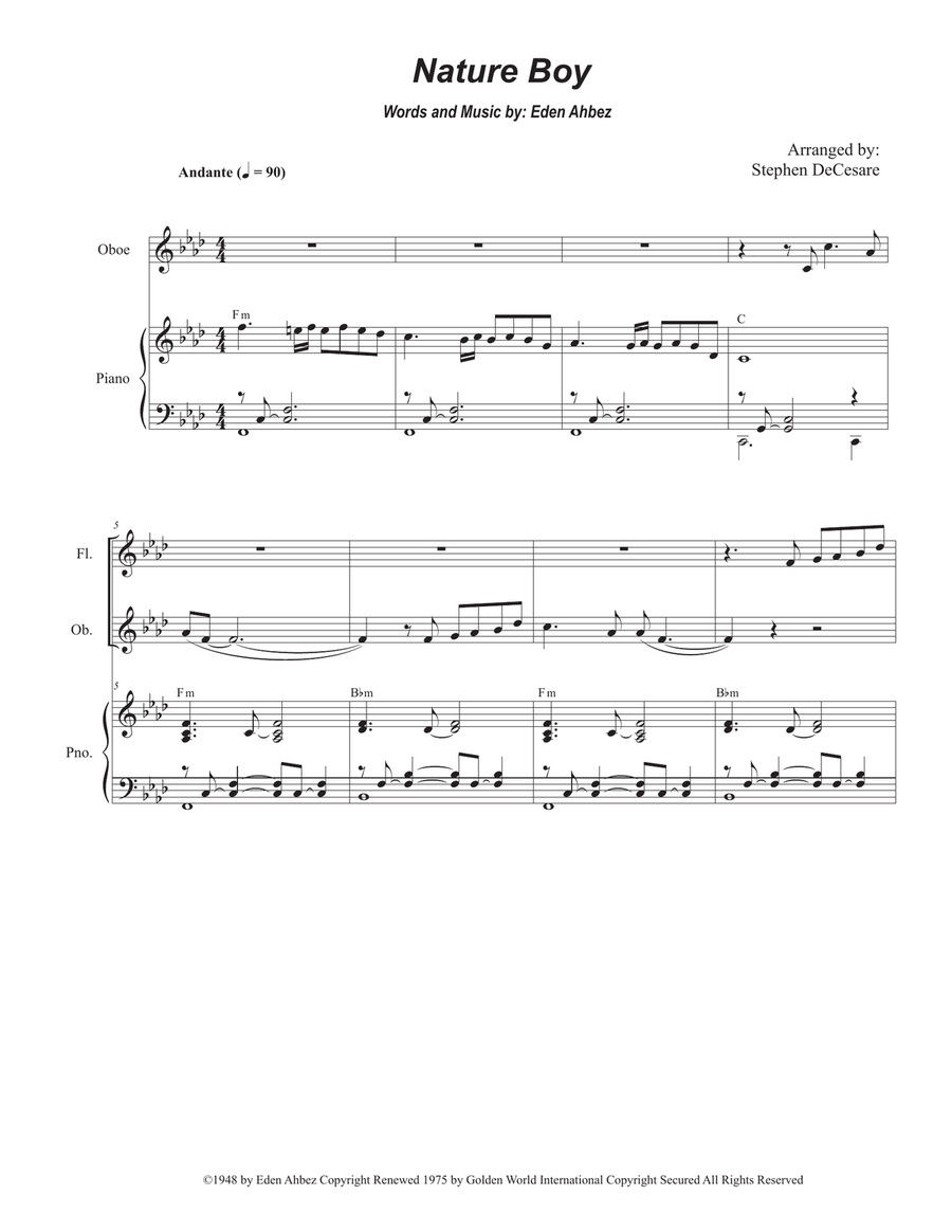 Nature Boy Nature Boy Woodwind Quartet scores gallery preview page 1