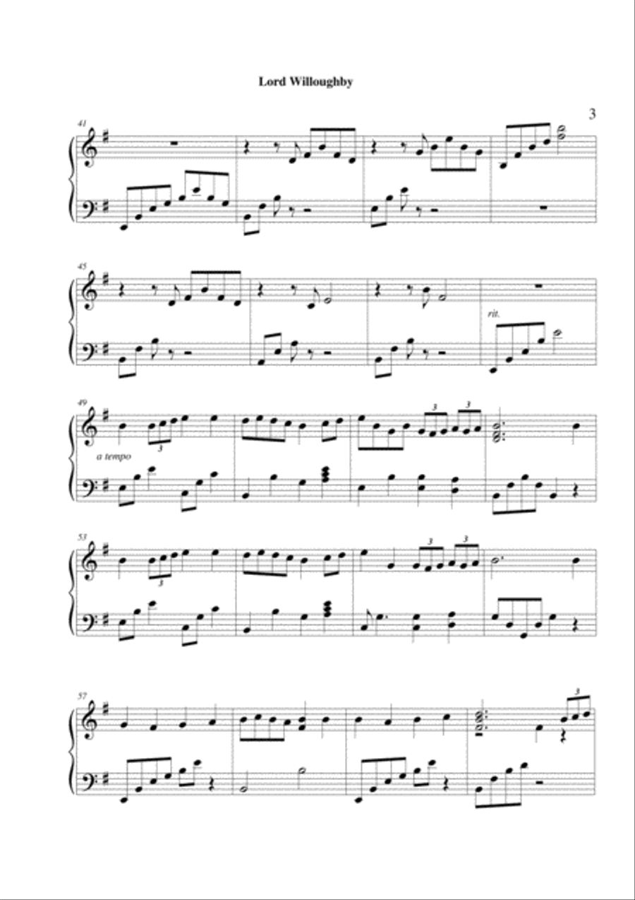 Lord Willoughby - lever harp solo Celtic Harp scores gallery preview page 3