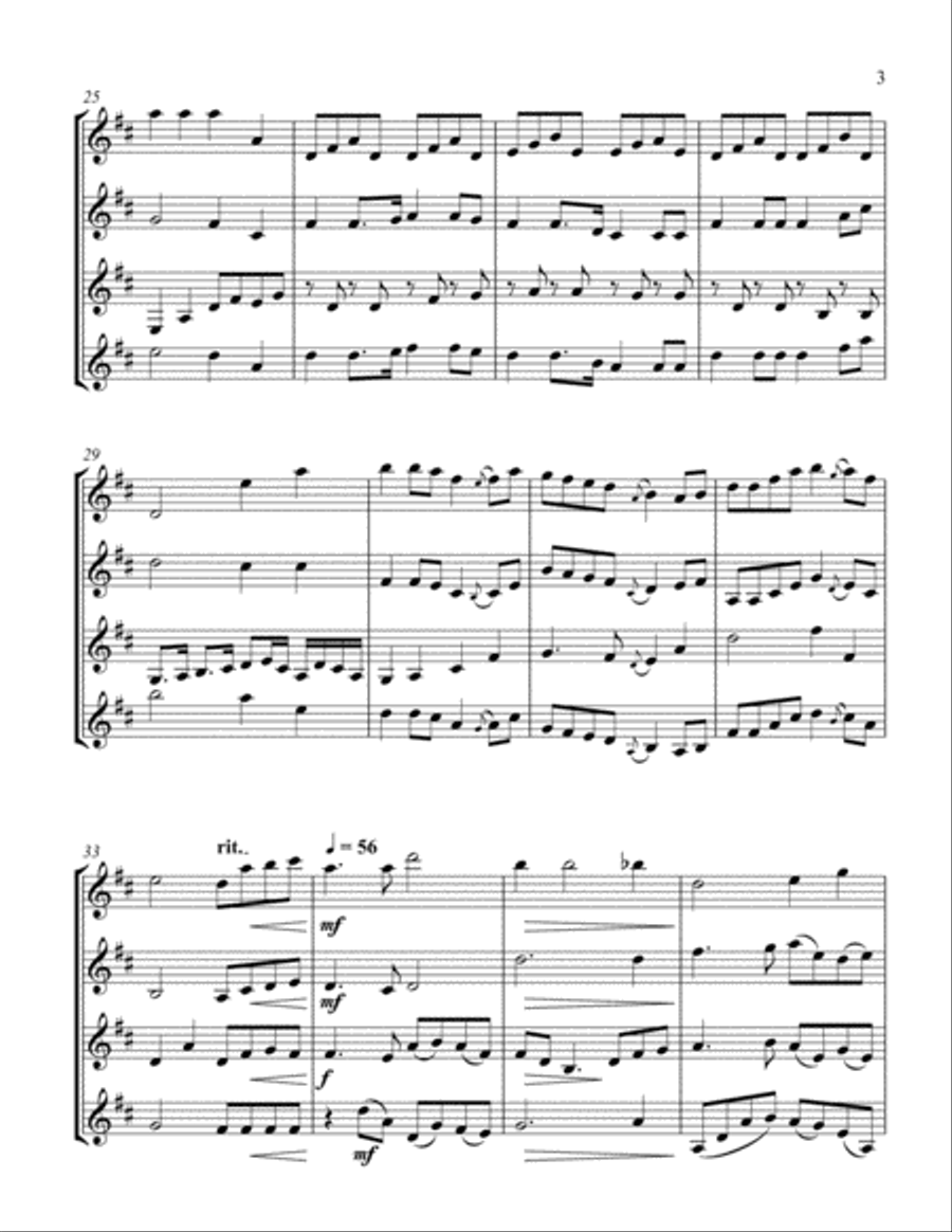 Danny Boy/Loch Lomond Danny Boy/Loch Lomond Woodwind Quartet scores gallery preview page 3