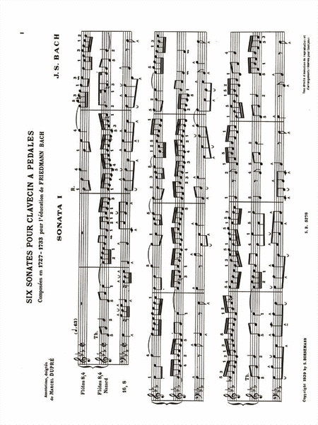 Six Sonatas In Trio Form (organ)