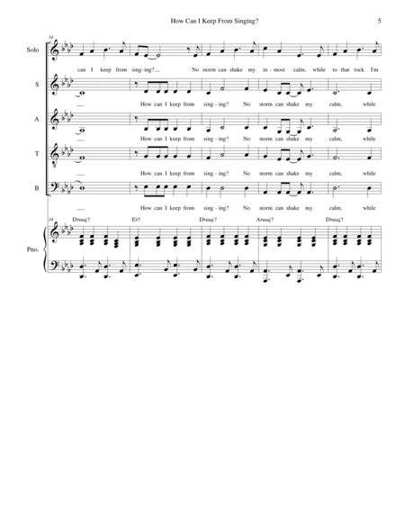 How Can I Keep From Singing? (Solo and SATB) image number null