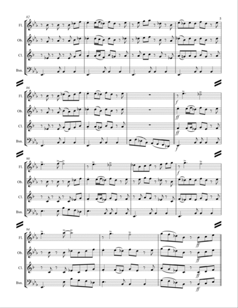 Tequila Woodwind Quartet scores gallery preview page 6