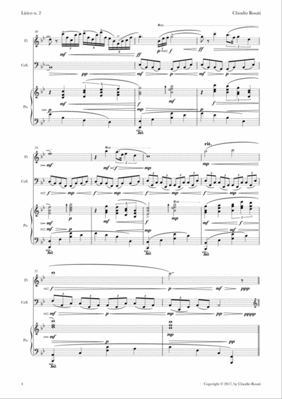 Lirico n. 2 (piano-cello-flute) Small Ensemble scores gallery preview page 6