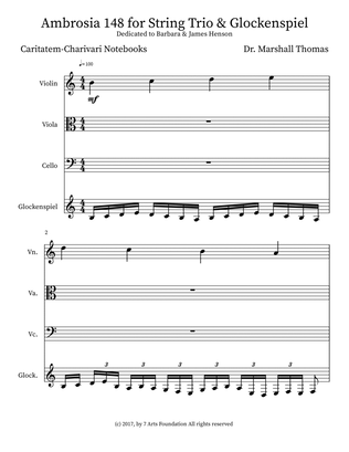 Ambrosia 148 for String Trio & Glockenspiel