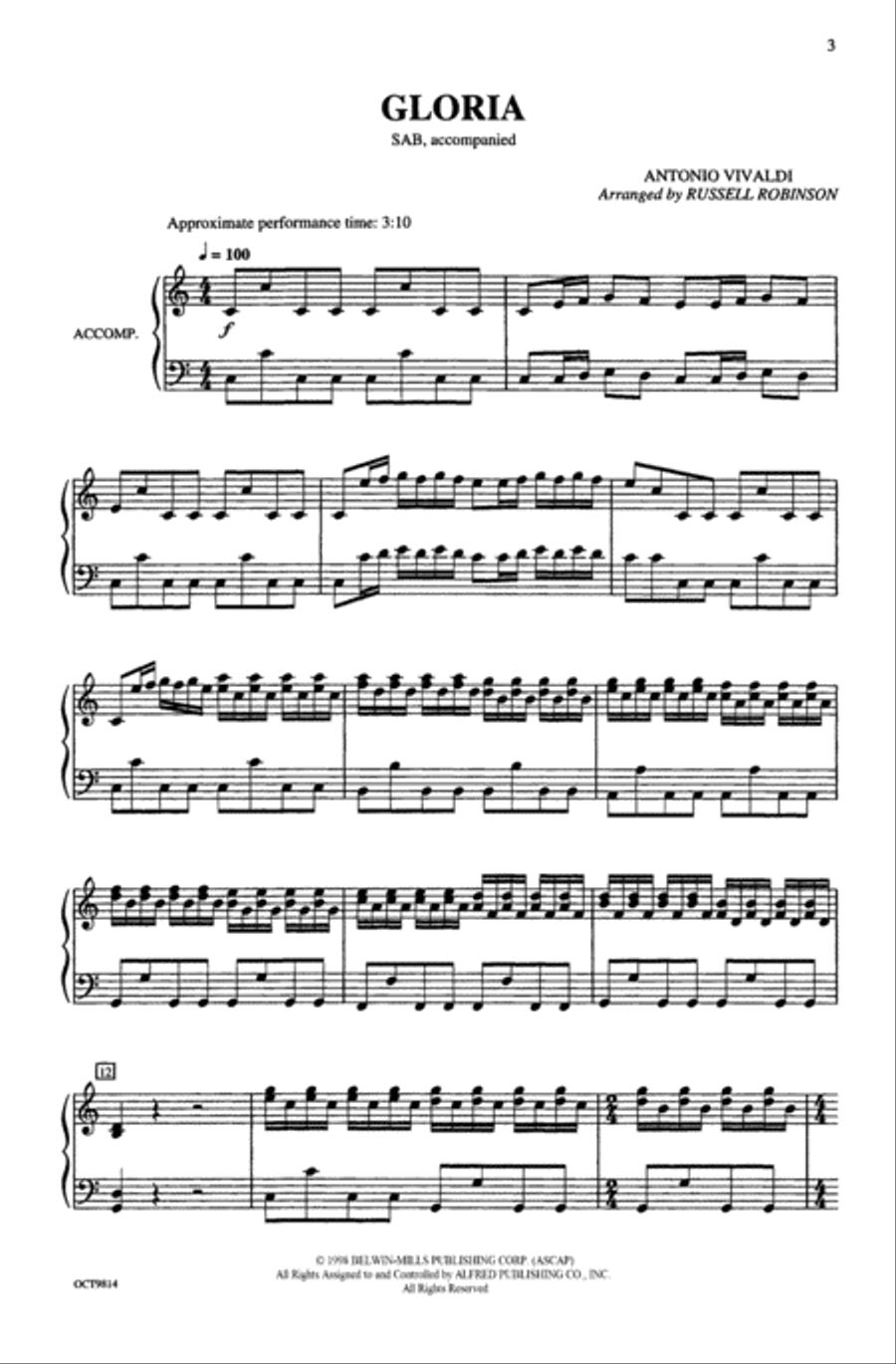 Gloria 3-Part scores gallery preview page 12