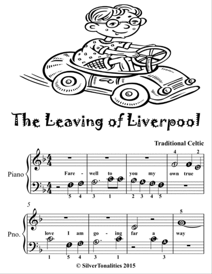 The Leaving of Liverpool Beginner Piano Sheet Music 2nd Edition