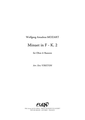 Book cover for Minuet in F - K. 2