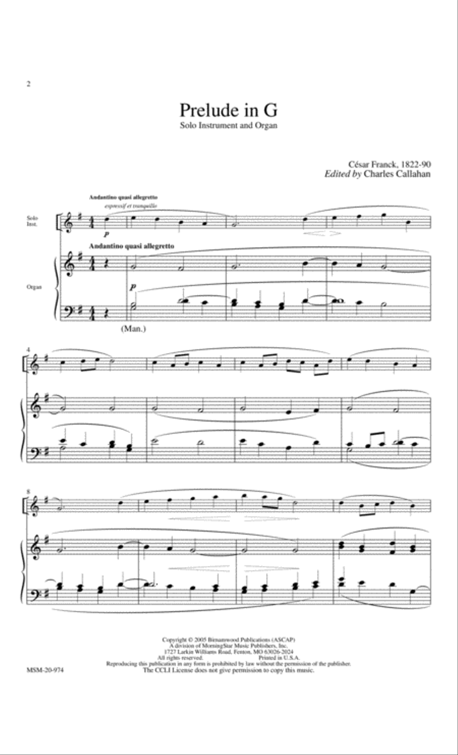 Music for Organ and Solo Instrument, Set 1